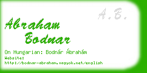 abraham bodnar business card